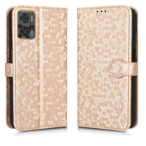 Coque Portefeuille Livre Cuir Etui Clapet C01X pour Motorola Moto E22i Or