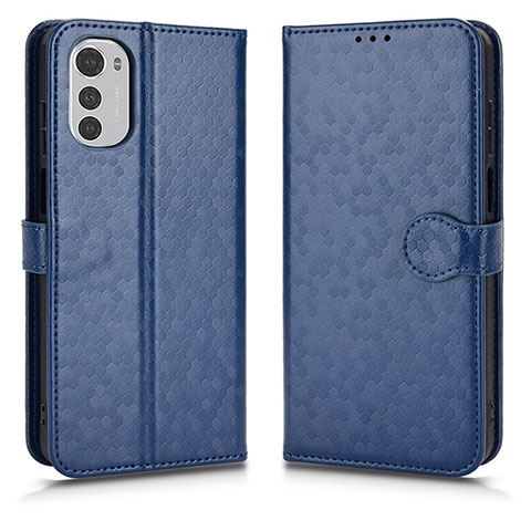 Coque Portefeuille Livre Cuir Etui Clapet C01X pour Motorola Moto E32 Bleu