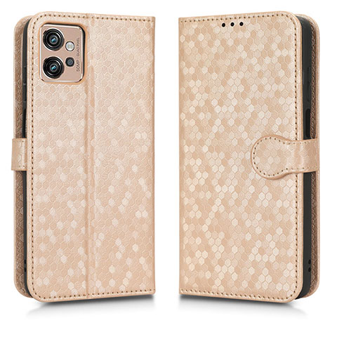 Coque Portefeuille Livre Cuir Etui Clapet C01X pour Motorola Moto G32 Or