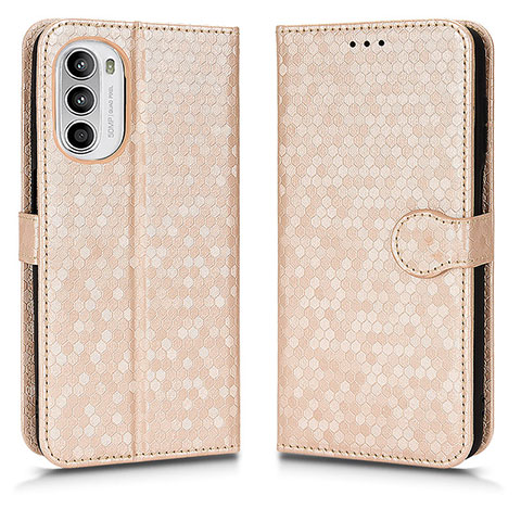 Coque Portefeuille Livre Cuir Etui Clapet C01X pour Motorola Moto G52j 5G Or