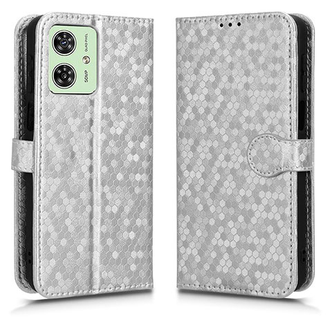 Coque Portefeuille Livre Cuir Etui Clapet C01X pour Motorola Moto G54 5G Argent