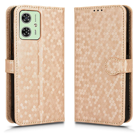 Coque Portefeuille Livre Cuir Etui Clapet C01X pour Motorola Moto G54 5G Or