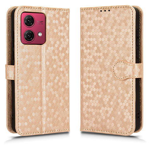 Coque Portefeuille Livre Cuir Etui Clapet C01X pour Motorola Moto G84 5G Or