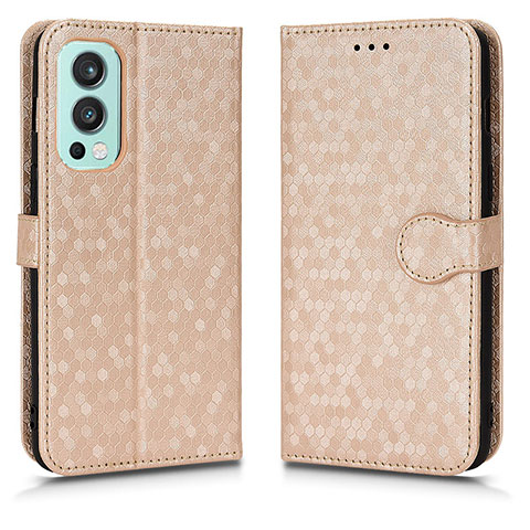 Coque Portefeuille Livre Cuir Etui Clapet C01X pour OnePlus Nord 2 5G Or