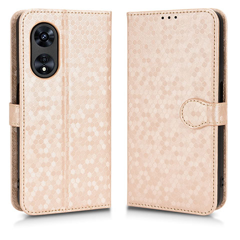 Coque Portefeuille Livre Cuir Etui Clapet C01X pour Oppo A58x 5G Or