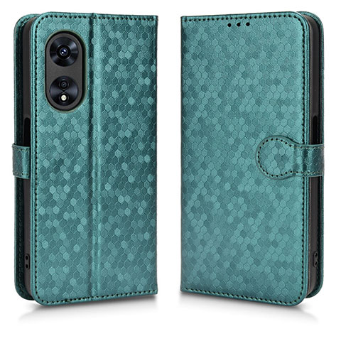 Coque Portefeuille Livre Cuir Etui Clapet C01X pour Oppo A58x 5G Vert