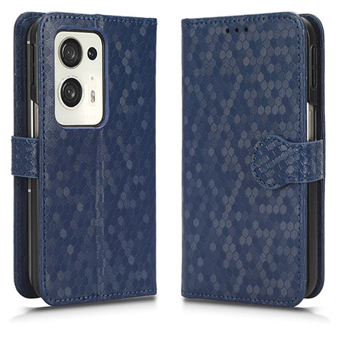 Coque Portefeuille Livre Cuir Etui Clapet C01X pour Oppo Find N2 5G Bleu