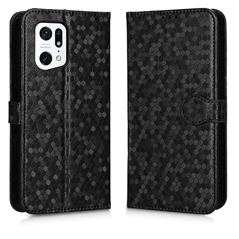 Coque Portefeuille Livre Cuir Etui Clapet C01X pour Oppo Find X5 Pro 5G Noir