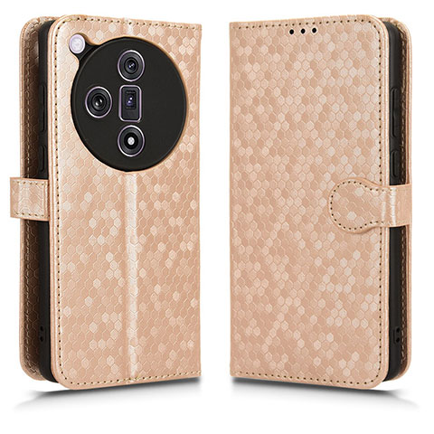 Coque Portefeuille Livre Cuir Etui Clapet C01X pour Oppo Find X7 5G Or