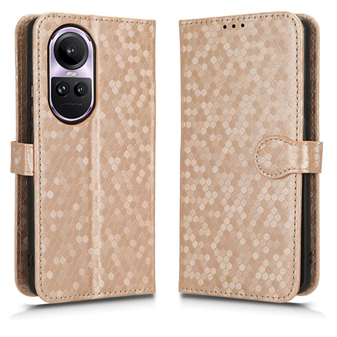 Coque Portefeuille Livre Cuir Etui Clapet C01X pour Oppo Reno10 5G Or