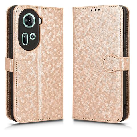 Coque Portefeuille Livre Cuir Etui Clapet C01X pour Oppo Reno11 5G Or