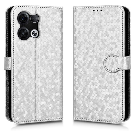 Coque Portefeuille Livre Cuir Etui Clapet C01X pour Oppo Reno8 Pro 5G Argent