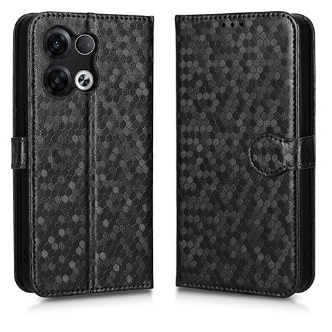 Coque Portefeuille Livre Cuir Etui Clapet C01X pour Oppo Reno8 Pro 5G Noir