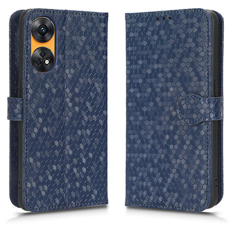 Coque Portefeuille Livre Cuir Etui Clapet C01X pour Oppo Reno8 T 4G Bleu