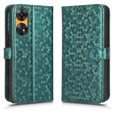 Coque Portefeuille Livre Cuir Etui Clapet C01X pour Oppo Reno8 T 4G Vert