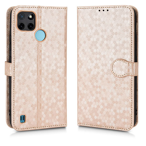 Coque Portefeuille Livre Cuir Etui Clapet C01X pour Realme C25Y India Or