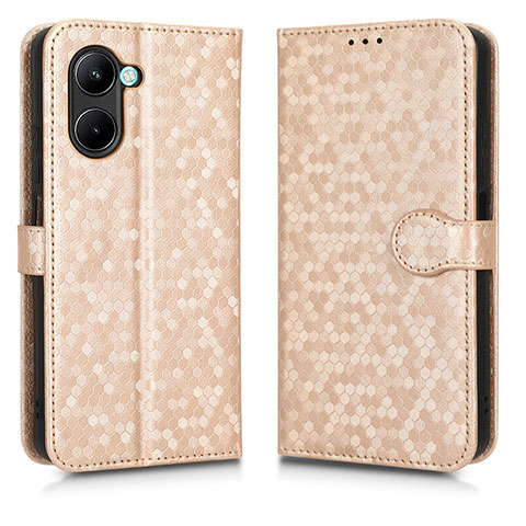 Coque Portefeuille Livre Cuir Etui Clapet C01X pour Realme C33 (2023) Or