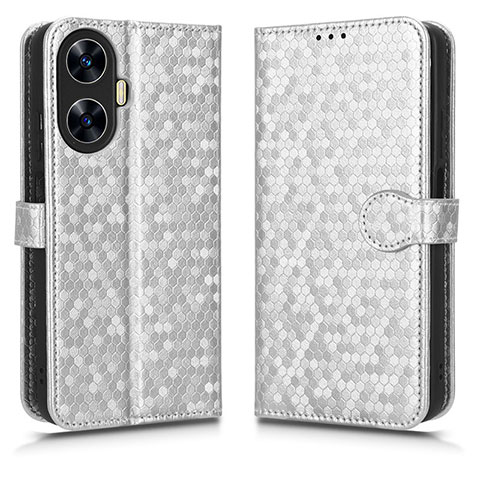 Coque Portefeuille Livre Cuir Etui Clapet C01X pour Realme Narzo N55 Argent