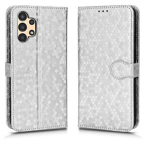 Coque Portefeuille Livre Cuir Etui Clapet C01X pour Samsung Galaxy A13 4G Argent