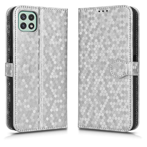 Coque Portefeuille Livre Cuir Etui Clapet C01X pour Samsung Galaxy A22 5G Argent