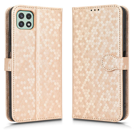 Coque Portefeuille Livre Cuir Etui Clapet C01X pour Samsung Galaxy A22 5G Or