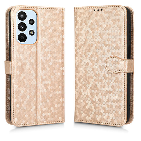 Coque Portefeuille Livre Cuir Etui Clapet C01X pour Samsung Galaxy A23 4G Or