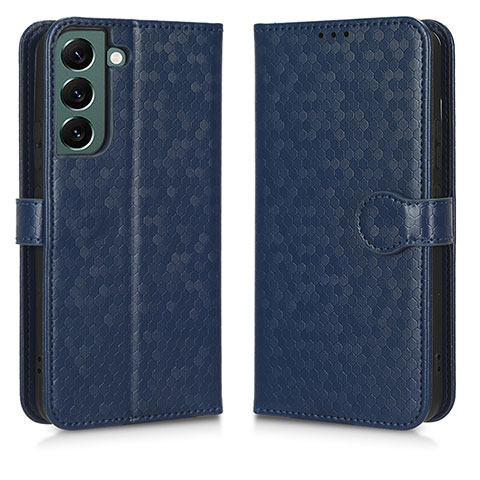 Coque Portefeuille Livre Cuir Etui Clapet C01X pour Samsung Galaxy S22 5G Bleu