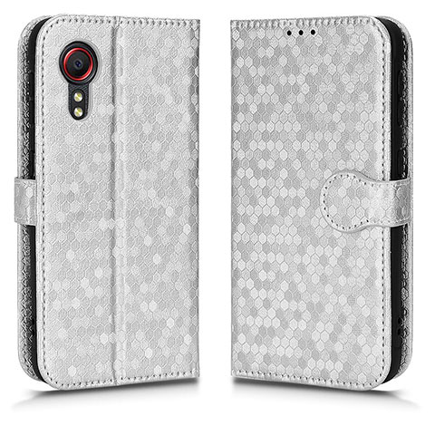 Coque Portefeuille Livre Cuir Etui Clapet C01X pour Samsung Galaxy XCover 5 SM-G525F Argent