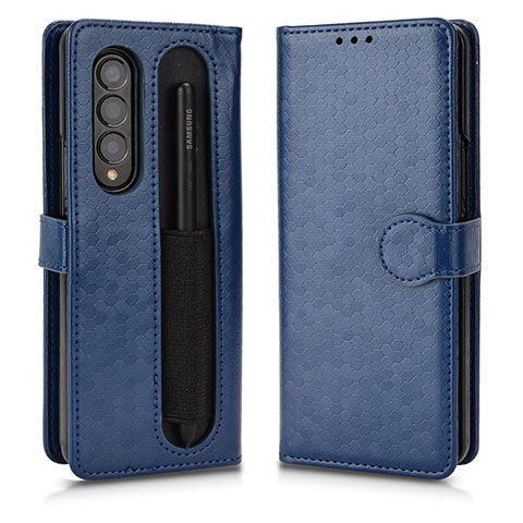 Coque Portefeuille Livre Cuir Etui Clapet C01X pour Samsung Galaxy Z Fold4 5G Bleu