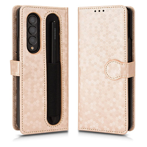 Coque Portefeuille Livre Cuir Etui Clapet C01X pour Samsung Galaxy Z Fold4 5G Or