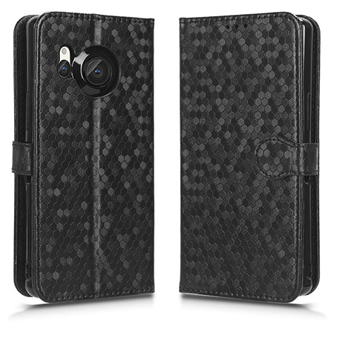 Coque Portefeuille Livre Cuir Etui Clapet C01X pour Sharp Aquos R8 Noir