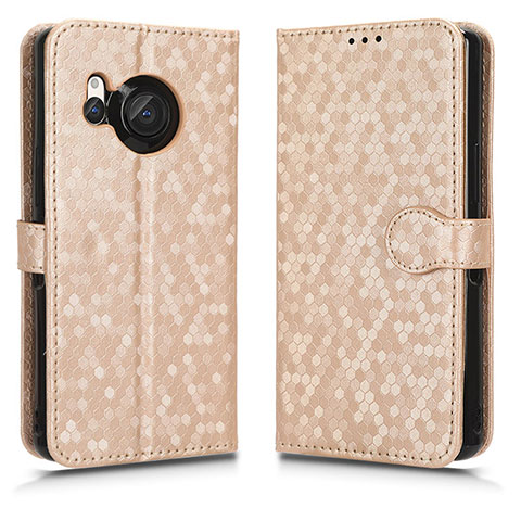 Coque Portefeuille Livre Cuir Etui Clapet C01X pour Sharp Aquos R8s Or