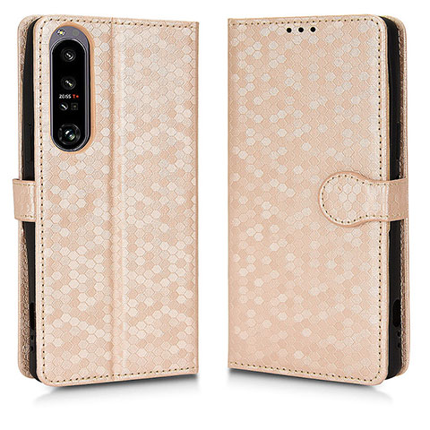 Coque Portefeuille Livre Cuir Etui Clapet C01X pour Sony Xperia 1 IV SO-51C Or