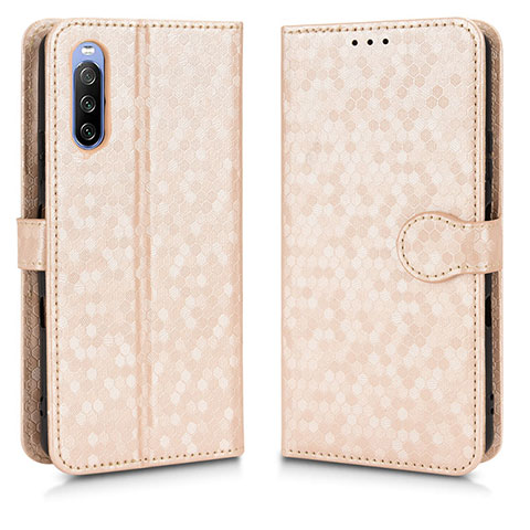 Coque Portefeuille Livre Cuir Etui Clapet C01X pour Sony Xperia 10 III SOG04 Or