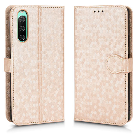 Coque Portefeuille Livre Cuir Etui Clapet C01X pour Sony Xperia 10 IV SO-52C Or