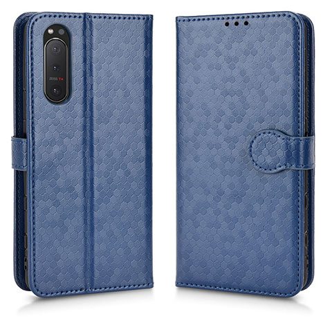 Coque Portefeuille Livre Cuir Etui Clapet C01X pour Sony Xperia 5 II Bleu