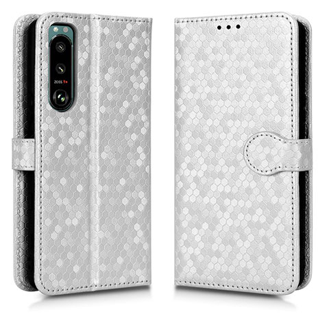 Coque Portefeuille Livre Cuir Etui Clapet C01X pour Sony Xperia 5 III Argent