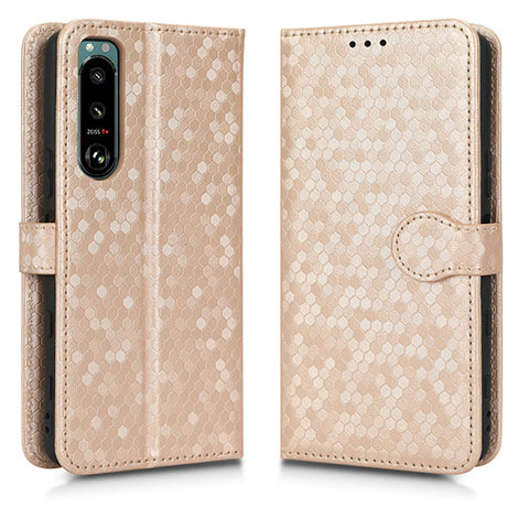 Coque Portefeuille Livre Cuir Etui Clapet C01X pour Sony Xperia 5 III Or