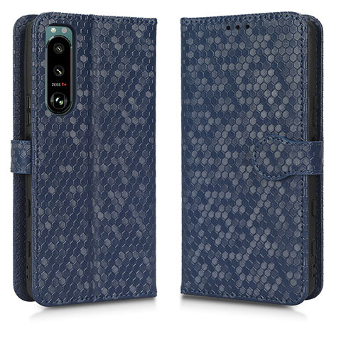 Coque Portefeuille Livre Cuir Etui Clapet C01X pour Sony Xperia 5 III SO-53B Bleu