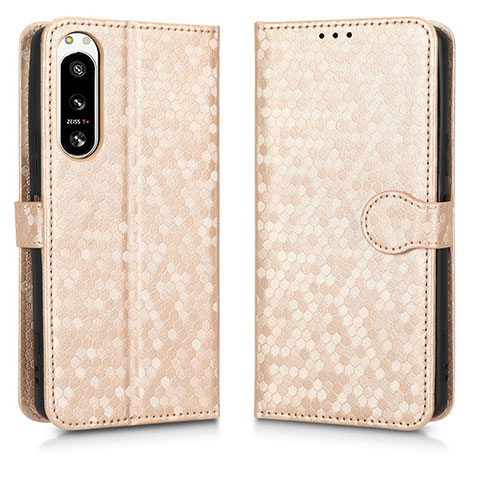 Coque Portefeuille Livre Cuir Etui Clapet C01X pour Sony Xperia 5 IV Or