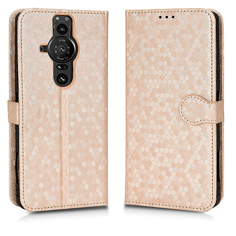 Coque Portefeuille Livre Cuir Etui Clapet C01X pour Sony Xperia PRO-I Or