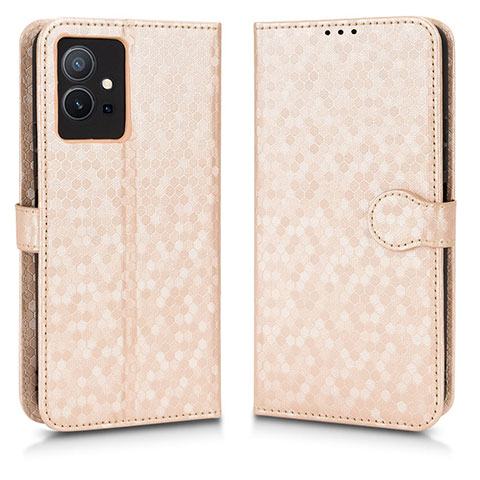 Coque Portefeuille Livre Cuir Etui Clapet C01X pour Vivo T1 5G India Or