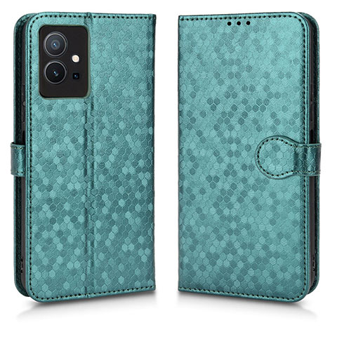 Coque Portefeuille Livre Cuir Etui Clapet C01X pour Vivo T1 5G India Vert