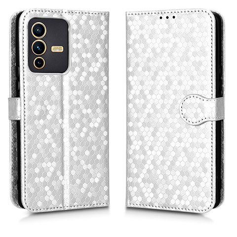 Coque Portefeuille Livre Cuir Etui Clapet C01X pour Vivo V23 5G Argent