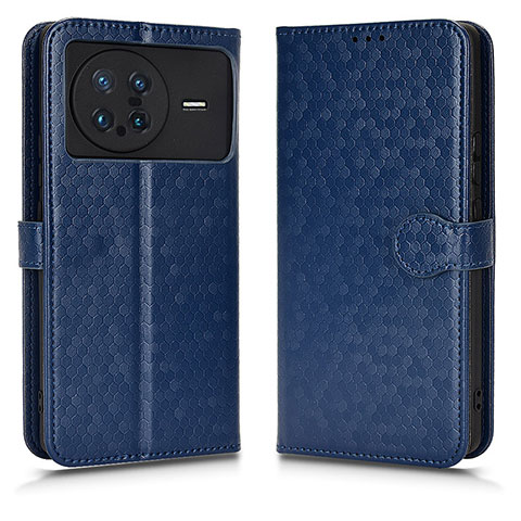 Coque Portefeuille Livre Cuir Etui Clapet C01X pour Vivo X Note Bleu