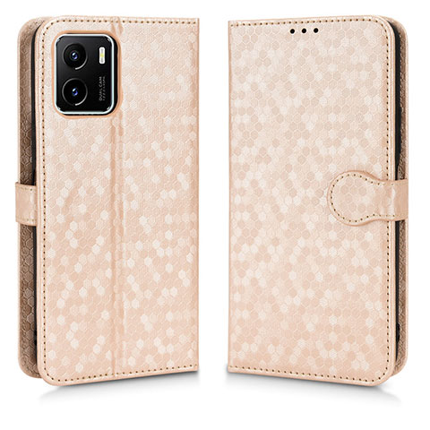 Coque Portefeuille Livre Cuir Etui Clapet C01X pour Vivo Y10 Or