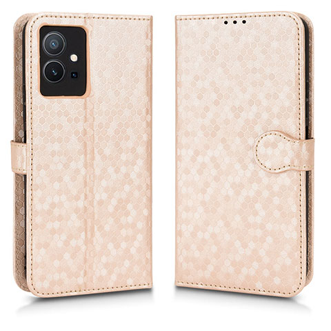 Coque Portefeuille Livre Cuir Etui Clapet C01X pour Vivo Y55 5G Or