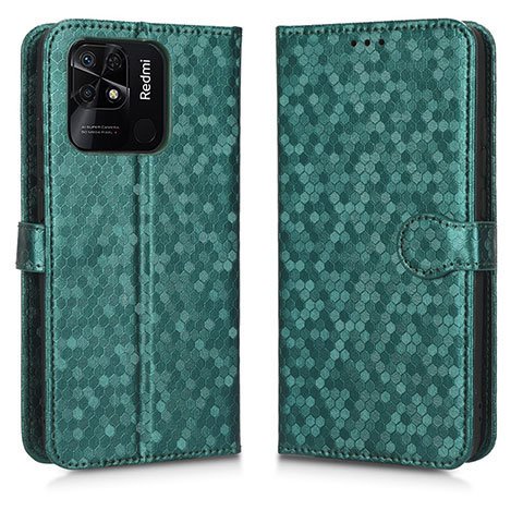 Coque Portefeuille Livre Cuir Etui Clapet C01X pour Xiaomi Redmi 10 India Vert