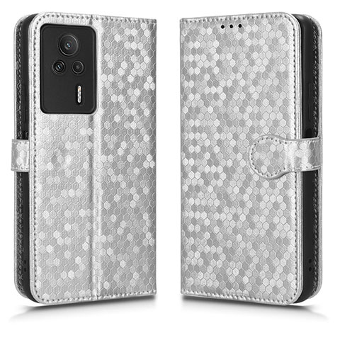 Coque Portefeuille Livre Cuir Etui Clapet C01X pour Xiaomi Redmi K60E 5G Argent