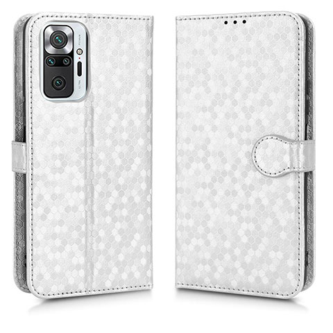 Coque Portefeuille Livre Cuir Etui Clapet C01X pour Xiaomi Redmi Note 10 Pro 4G Argent